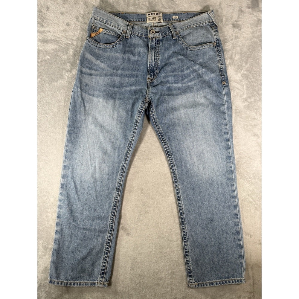 Ariat M4 Jeans Mens 42x30 Blue Denim Austin Straight Relaxed Fit